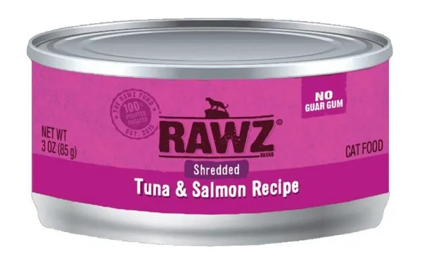 18/3 oz. Rawz Shredded Tuna & Salmon - Food